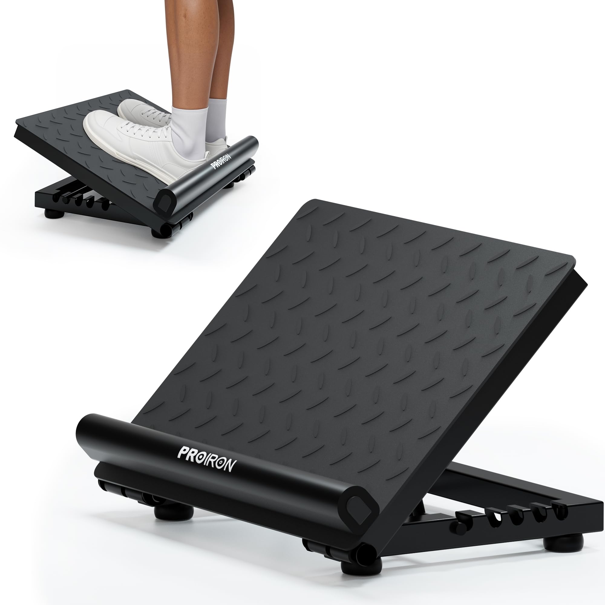 PROIRON Растяжка Присед Растяжка Ахиллова Сухожилия Растяжка Икроножной Мышцы Растяжка Гибкости Голеностопа Растяжка Наклонная Растяжка Икроножной Мышцы Ахиллова Сухожилия Доска для Растяжки Икроножной Мышцы, Клин, 2-в-1 чёрный